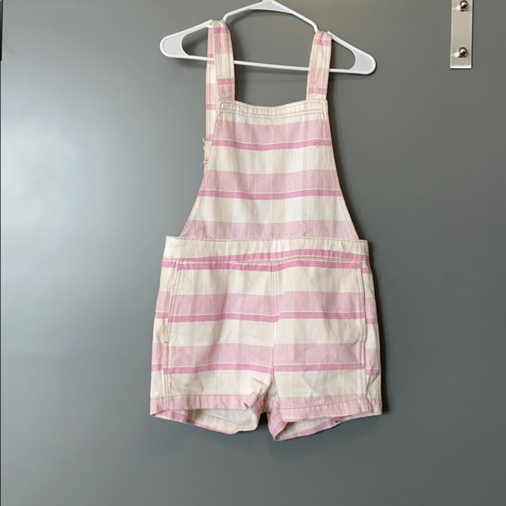 Urban Outfitters Pink Plaid Overalls